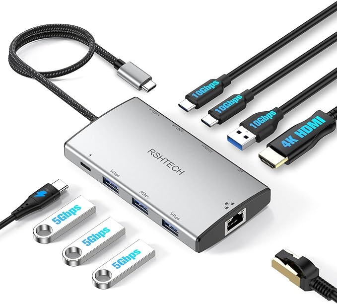 RSHTECH 9-in-1 USB C Hub Multiport Adapter by RSHTECH