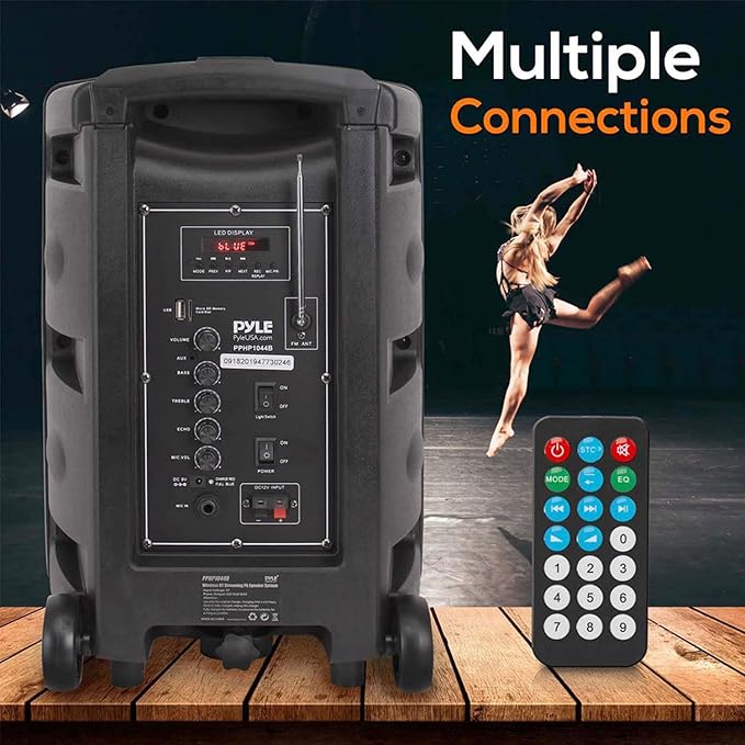 Pyle Portable Bluetooth PA Speaker System - 600W Bluetooth Speaker Portable PA - Image 5