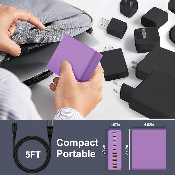 420W USB C Charger Block, 10-Port Charging Station GaN Fast Charging Type C & - Image 6