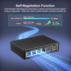 6 Port 2.5G Unmanaged Network Switch, VIMIN 4X 2.5Gbase-T Ports, 2X 10G SFP+ - Image 3
