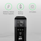 APC UPS Back-UPS Pro 1000VA Sinewave UPS, 600W Battery Backup & Surge Protector - Image 5