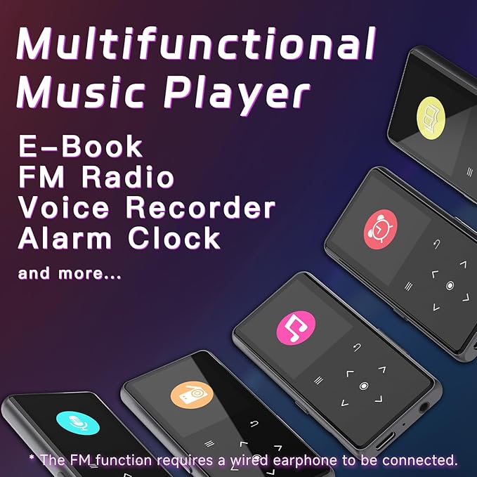 128GB MP3 Player with Bluetooth, Portable Music Player with Built-in Speaker - Image 5