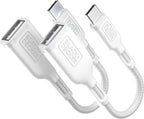 BLACK+DECKER USB C to USB A Adapter, USB C Male to USB Female Adapter Nylon by BLACKDECKER