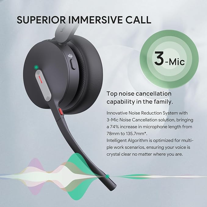 Yealink BH70 with Stand, Wireless Bluetooth Headset with Microphone - Image 4
