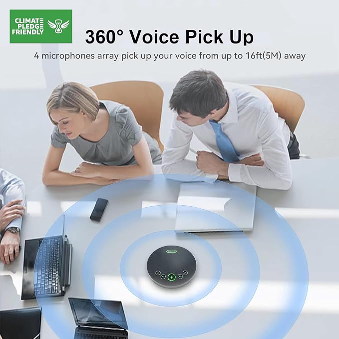Tenveo Conference Speaker Microphone, 360° Sound Pickup and AI Noise Reduction - Image 2