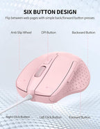 TECKNET Wired Mouse, 6-Button Corded - Image 7