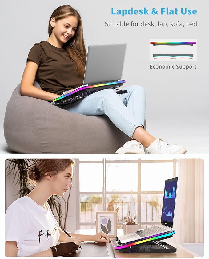 Laptop Cooling Pad, KeiBn RGB Laptop Cooler - Image 6
