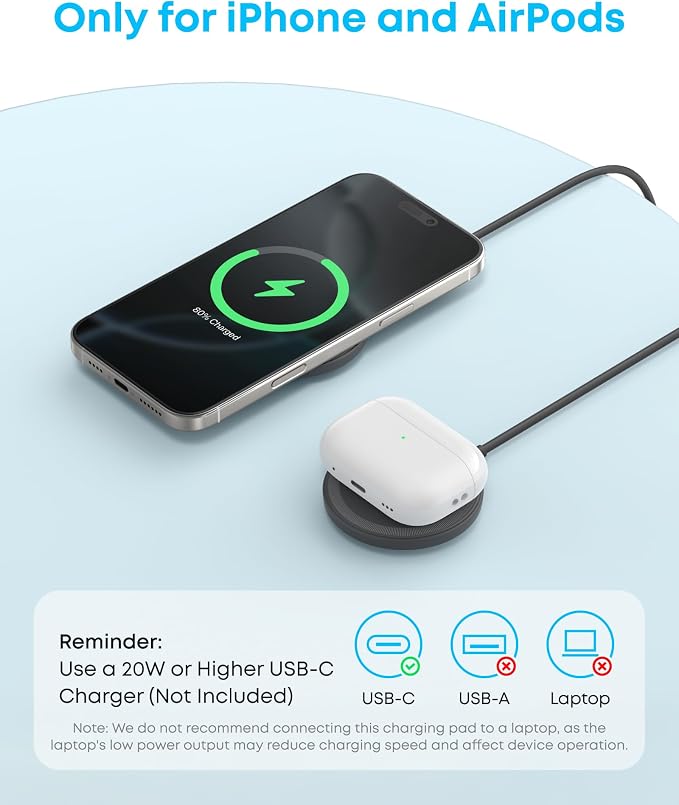 Anker Zolo Magnetic Wireless Charger, Qi2 Certified 15W MagSafe-Compatible - Image 6