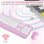 Wireless Keyboard and Mouse Combo, EDJO 2.4G Full-Sized Ergonomic Computer - Image 5