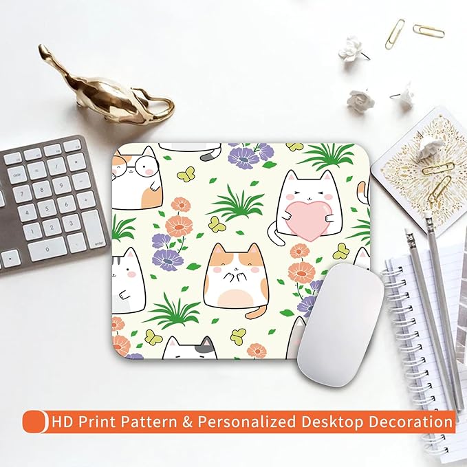 Square Mouse Pad Cute Cat, Personalized Premium-Textured Custom Mouse Mat Design - Image 6