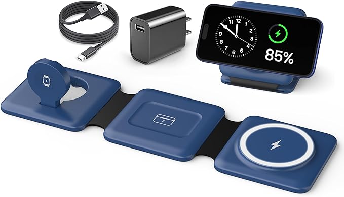 Charging Station for Apple Devices - 3 in 1 Magnetic Foldable Wireless Charger by WirelessCharger
