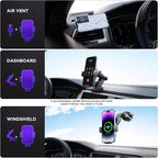 Wireless Car Charger, 【7 Colored RGB Backlit】 Mosurr 15W Auto Clamping Phone - Image 6