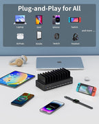 580W Charging Station for Multiple Devices, 10-Port USB C Fast Charger Station - Image 7