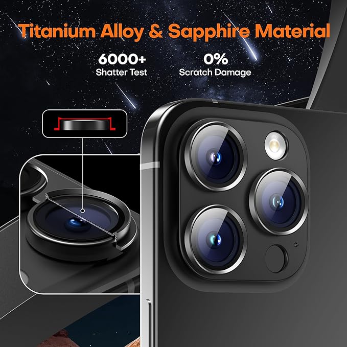 Camera Lens Protector for iPhone 16 Pro Max/16 Pro/iPhone 15 Pro Max/15 - Image 5