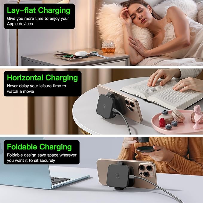 2025 for iPhone 16 Pro Max 3 in 1 Foldable Wireless Charging Station for - Image 4