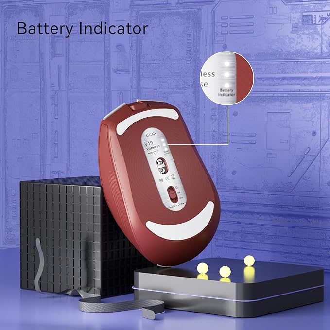 Uciefy V19 Wireless Mouse, 2.4GHz Rechargeable Mouse LED - Image 3