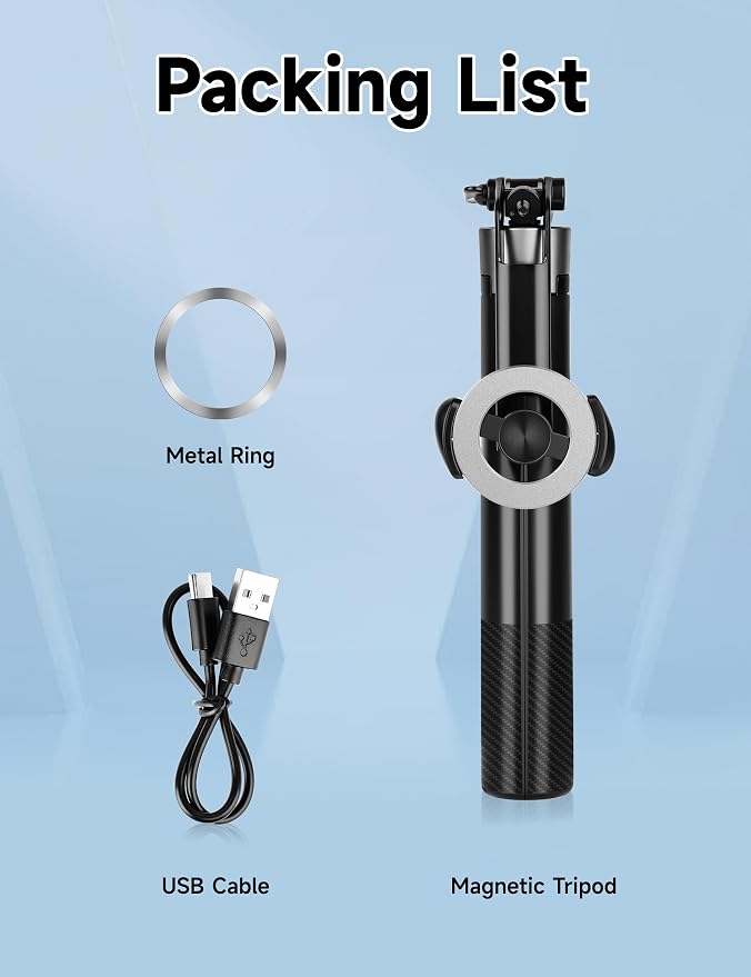 Magnetic Phone Tripod, Portable Cellphone Stand - Image 9