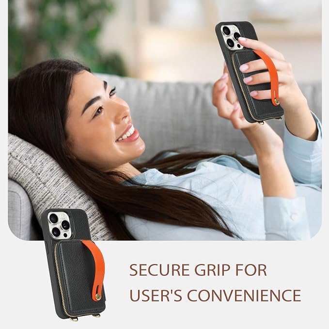 LAMEEKU for iPhone 15 Pro Wallet Case - Image 8