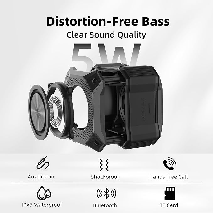 ​​Small Shower Speaker Supports TWS Stereo Pairing and Hands-Free Calling - Image 2