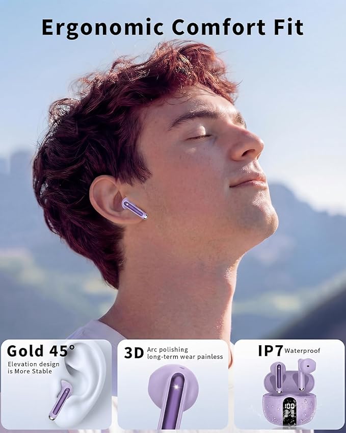 Wireless Earbuds, 2026 Bluetooth 5.4 Headphones Bass Stereo Ear Buds - Image 7