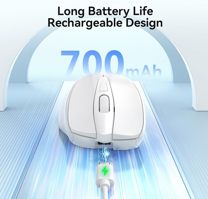 TECKNET Rechargeable Jiggler Wireless Mouse 4800 DPI Silent USB A & Bluetooth - Image 5