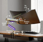 RGB Gaming Monitor-arm for Flat/Ultrawide/Curved Monitors 32 to 60 inch - Image 4