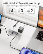 5 USB Travel Power Strip- 5Ft Short Extension Cord - Image 2