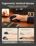 ProtoArc Ergonomic Mouse, EM11 NL Bluetooth Rechargeable Wireless Vertical Mouse - Image 5