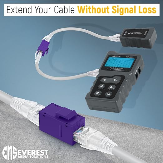 Everest Cat6 RJ45 Keystone Coupler in Purple - Image 4