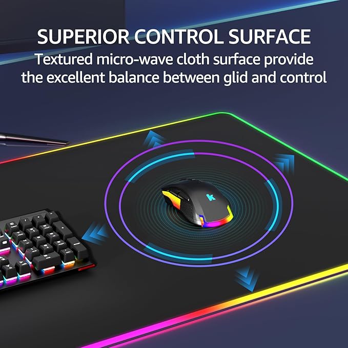 KTRIO RGB Large Gaming Mouse Pad Desk Mat, Superior Micro-Weave Cloth - Image 4
