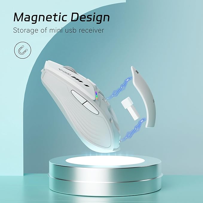 Uciefy V19 Wireless Mouse, 2.4GHz Rechargeable Mouse LED - Image 2
