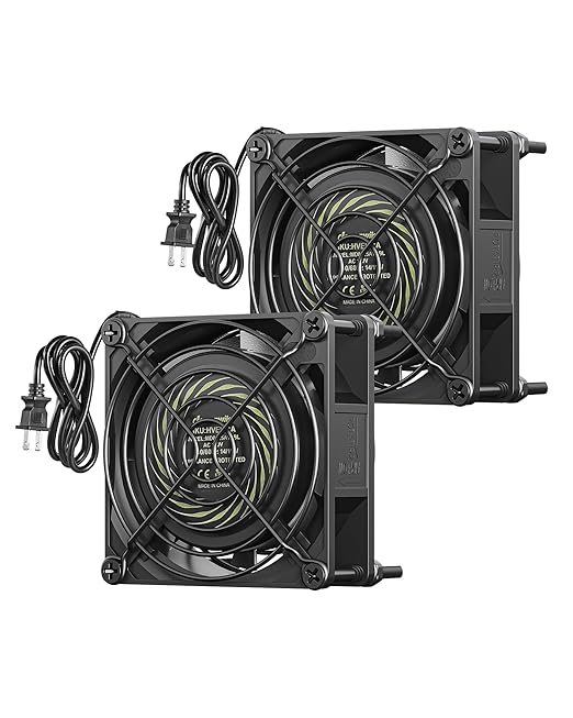 DEWENWILS 2 Pack 120V AC Fan, Waterproof Exhaust Fan 80mm, 14W 2470RPM 21CFM by DEWENWILS