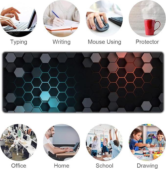 Hexagon Honeycomb Large Mouse Pad, Gaming Keyboard Desk Pad, Extended Mouse Mat - Image 7