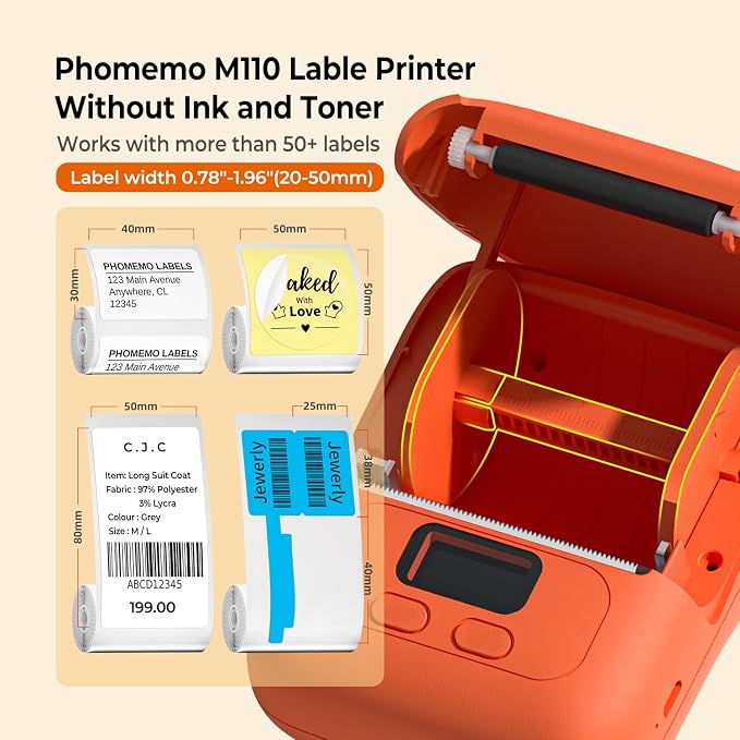 Phomemo M110 Label Maker Machine-Barcode Label Printer, Portable Sticker Maker - Image 2