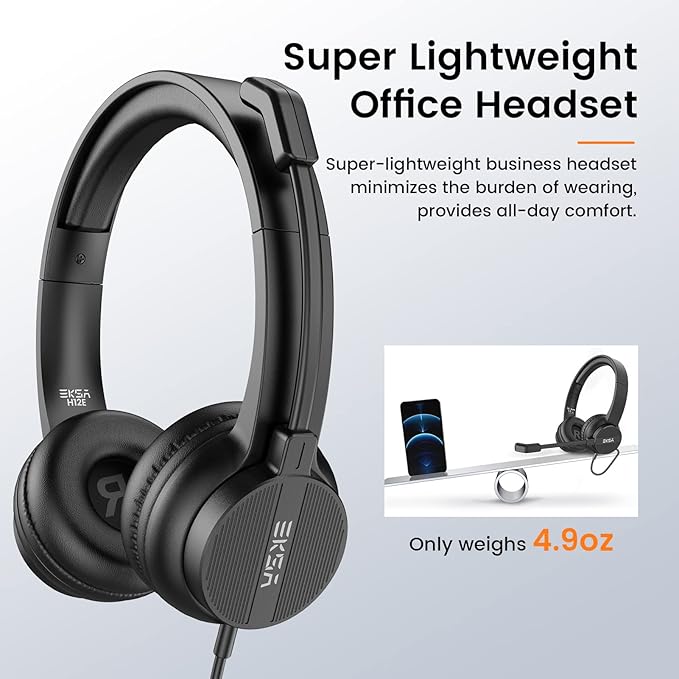 USB Headset with Microphone for PC Laptop, Wired Computer Headset Environmental - Image 5