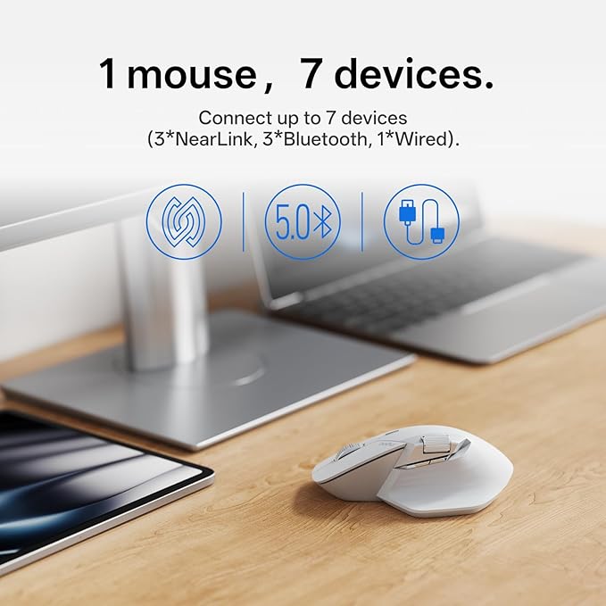 Rapoo MT760 PRO Wireless Mouse, NearLink + Bluetooth 5.0 Multi-Device, 12K DPI - Image 2