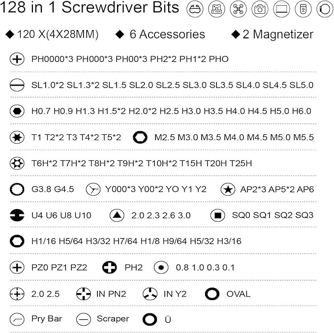 128 in 1 Precision Screwdriver Set, Precision Bit Set, Professional Magnetic - Image 5