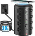 Tower Power Strip with 15W Wireless Charger, 20FT Extension Cord with Multiple by Unknown