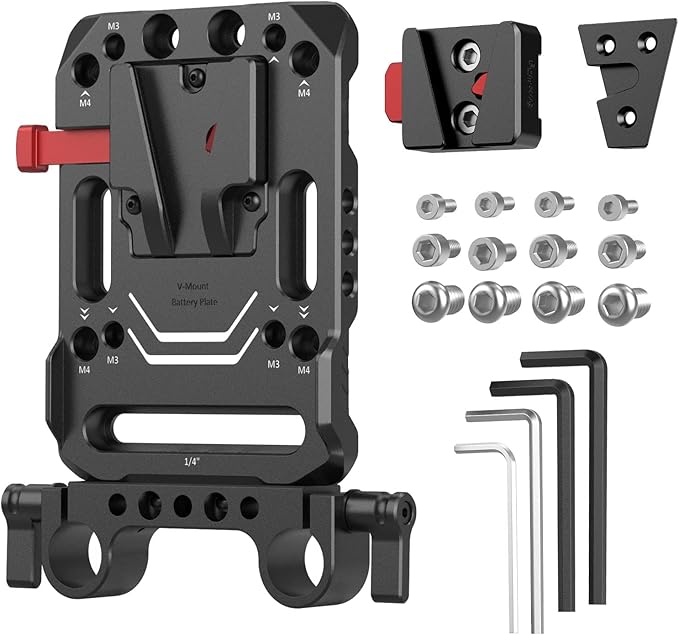 SmallRig Battery Plate with V-Lock Mount with Dual 15mm Rod Clamp Kit by SmallRig