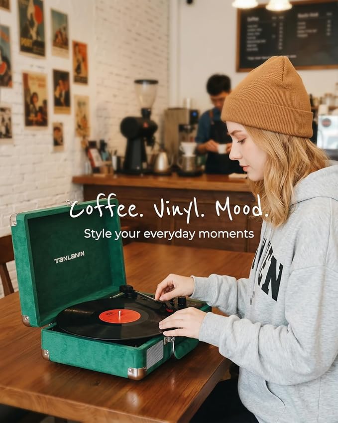 Purple Velvet Suitcase Vinyl Record Player - Image 10