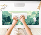 Cute Pastel Mint Green Forest Sage Desk Mat Anime Large Gaming Mouse Pad XL - Image 4