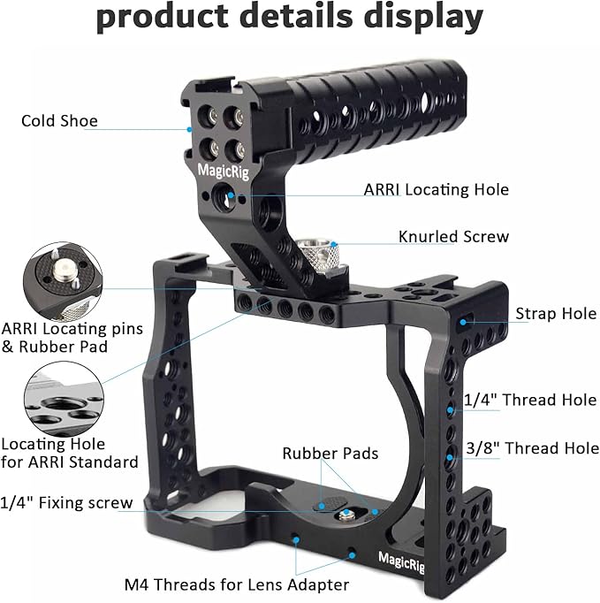 A7iii / A7riii Full Camera Cage Rig and ARRI Locating Top Handle, - Image 2