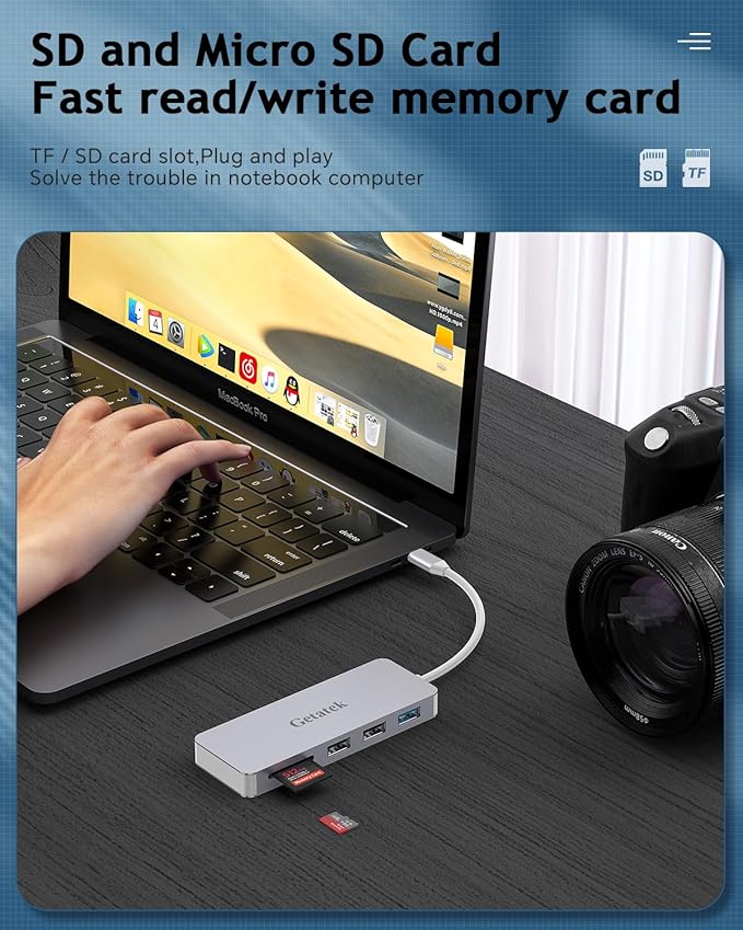 USB C Hub, 7 Ports 1 USB C Multiport Adapter - Image 3