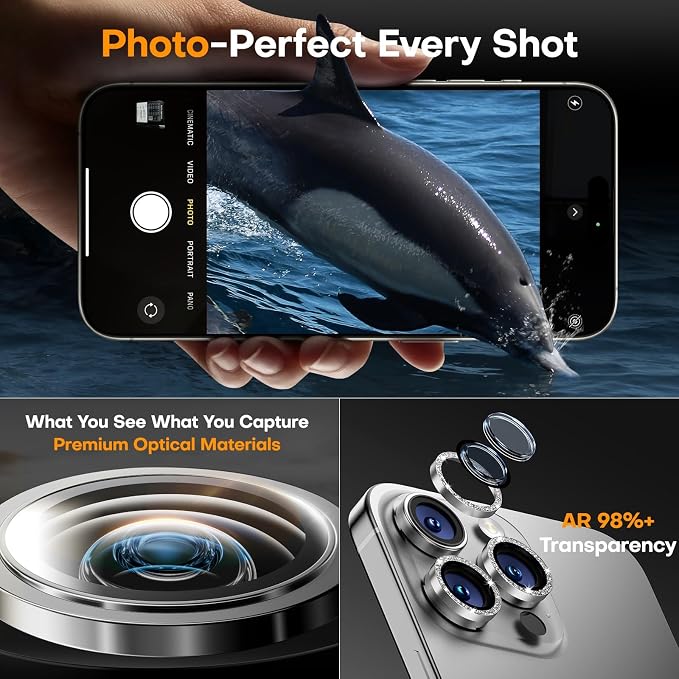Camera Lens Protector for iPhone 16 Pro Max/16 Pro/15 Pro Max/15 Pro/14 Pro - Image 4
