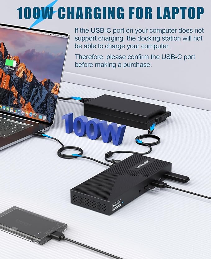 WAVLINK USB-C Triple Monitor Docking Station, 3 * 4K@60Hz - Image 4