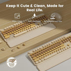 Wireless Keyboard and Mouse Combo, Magnetic Soft-Touch Wrist Rest, Round Keycaps - Image 4