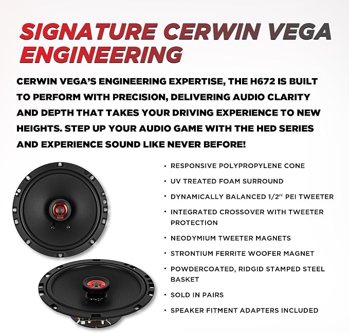 CERWIN-VEGA! HED 2025 Edition -6.75" Coaxial Speaker-H672 - Image 3