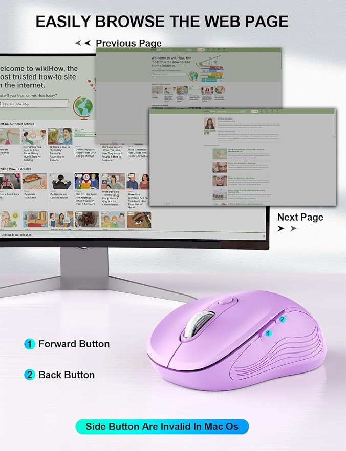 Trueque Wireless Mouse for Laptop, 2.4GHz Ergonomic Computer Mouse - Image 6