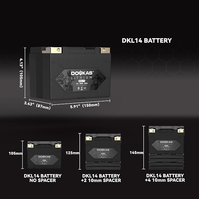 DKL14 550A LiFePO4 Motorcycle Lithium Battery, 12V 4Ah Powersports Battery - Image 6