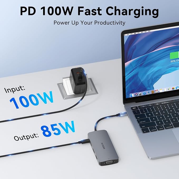 MOKiN USB C Multiport Adapter for MacBook Air/Pro, Mac Dongle, 9 in 1 USB C to - Image 5